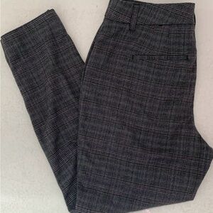 White House Black Market Charcoal Plaid Trousers